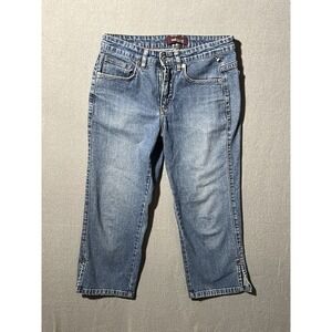 Lee Riveted Ultimate 5 Women's Size 6 M Blue Denim Cropped Capri Jeans Stretch